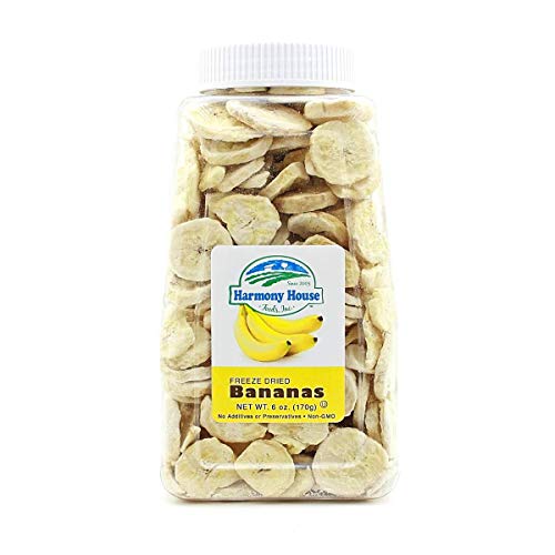 Harmony House Foods Freeze-Dried Banana, slices (6 oz, Quart Size Jar)
