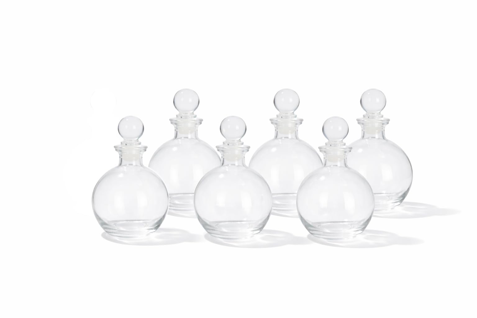 Magic Season Transparent Decorative Glass Bottles - 9 Fl Oz. Potion Bottles (6 Sets W/Glass Stoppers)