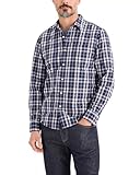 Dockers® Men's Ultimate Shirt Long Sleeve Regular Fit, Deckerson Poplin Ocean Blue Plaid, Large