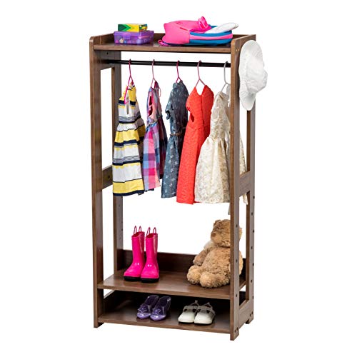 IRIS USA Kid's Clothing Garment Rack, Dark Brown