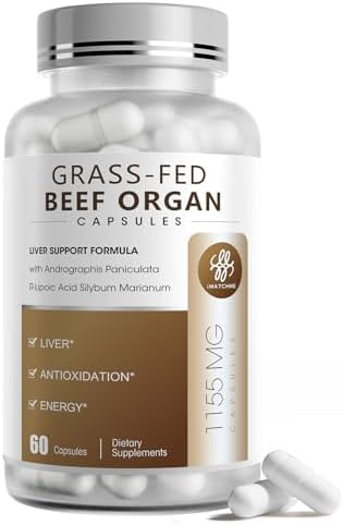 iMATCHME Beef Organs with Grass Fed Beef Liver & Adrenals, R-Lipoic Acid for Liver Detox, Antioxidant, Energy & Overall Health, Freeze Dried Liver Health Supplement for Women and Men, 60 Capsules