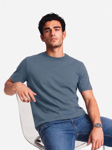 Image of Van Heusen Men's Crew Neck T-Shirt - Soft & Breathable Cotton | Regular Fit | Comfortable Everyday Casual Wear | Short Sleeves | Summer Favorite |Solid Colors | Style 60052|Available in Pack of 1 & 2