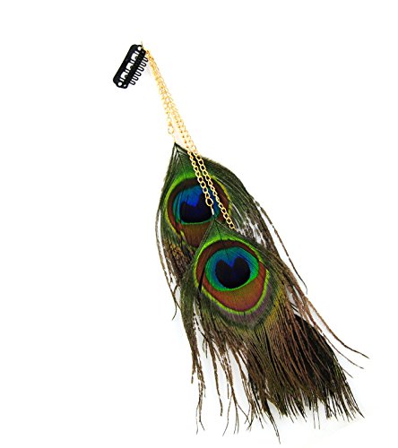 Preisvergleich Produktbild Pfauenfeder Haar Zubehör Clip befestigen UK