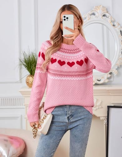 Image of Women's Vintage Fair Isle Pullover Sweater Lightweight Knit Tops