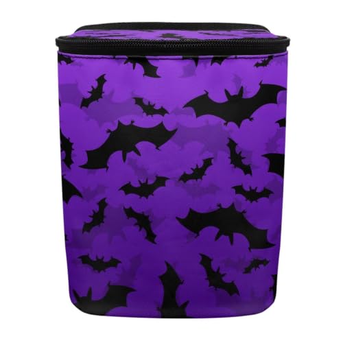 Image of Halloween Bats Auto Rubbish Bags with Lid Multipurpose Trash Bin Storage Bag Universal Car Accessories Interior Decoration