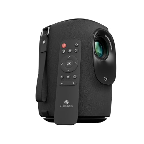 Image of ZEBRONICS PIXAPLAY 24, Smart LED Vertical Projector, 4000 Lumens, 1080p Support, 160 inch Screen Size, Auto Focus & Keystone, Bluetooth, WiFi, HDMI (ARC), USB, AUX, APP Support, Miracast