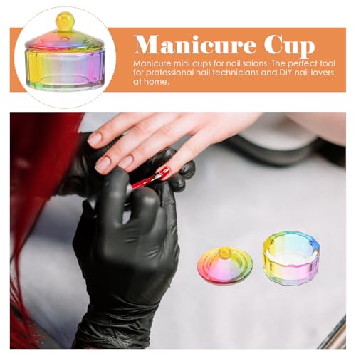 Set FOMIYES 2pcs Cuencos Cristal Manicura Profesional miniatura 3
