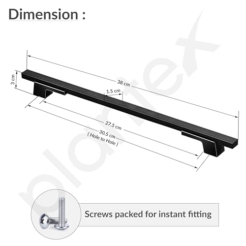 Image of Plantex Cabinet Handle /Kitchen Cabinet Door Handle /Wardrobe /288 mm Cupboard Handle /Door Pull-Push Handle for Home /Office - Pack of 2 (Black)