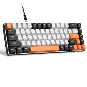 MageGee Portable 60% Gaming Mechanical Keyboard, Minimalist MK-Box Ice Blue Backlit Compact 68 Keys Wired Office Keyboard with Red Switch for Windows Laptop PC Mac Convenient(Carbon Black)