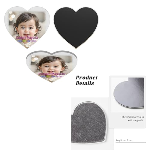 Imán decorativo de acrílico para refrigerador forma corazón miniatura 4
