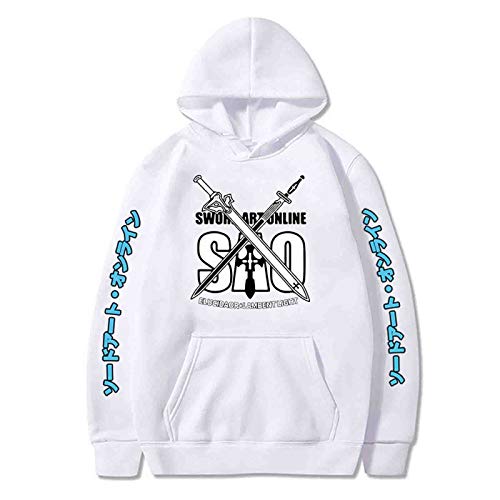 Unisex Anime Sword Art Online Sudadera con Capucha de Manga Larga Sao Pullover Asuna Sudaderas Kirito Camiseta de Manga Corta