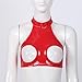 Lejafay Women's Sexy PVC Leather Mini Bra Top Clubwear Hollow Out Latex Sleeveles Vest Tops Red Large