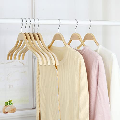 Topia Hanger Slim Natural Wood Hangers With Extra Soft Non-Slip Rubber Grips, 18-Pack High-Grade Fashion Hanger No Shoulder Bump For Sweater thumb #5