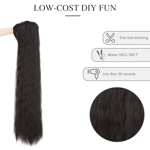 Image of Rose bud Long Wavy Curly Wig with Fringe Brown Wigs for Women Cosplay Costume Synthetic 39 inch Lolita Wig With Bangs