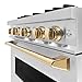 ZLINE Autograph Edition 30 in. 4.2 cu. ft. Classic Dual Fuel Range with 4 Burner Gas Cooktop and Electric Convection Oven in Stainless Steel with Polished Gold Accents (CDRZ-30-G)