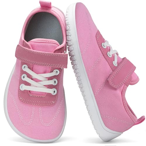 Kids Wide Toe Box Barefoot Shoes Breathable Comfy Summer Canvas Sneakers | Toddler Boys/Girls Zero Drop Minimalist Outdoor Activities Walking Running Shoe