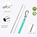 2 Pack Reusable Metal Straws Collapsible Stainless Steel Drinking Straw Portable Telescopic...