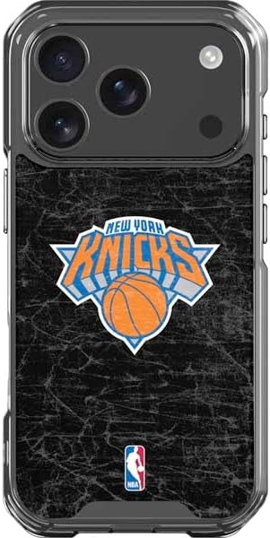 Skinit Clear Phone Case Compatible with iPhone 17 Pro - Officially Licensed NBA New York Knicks Distressed Design