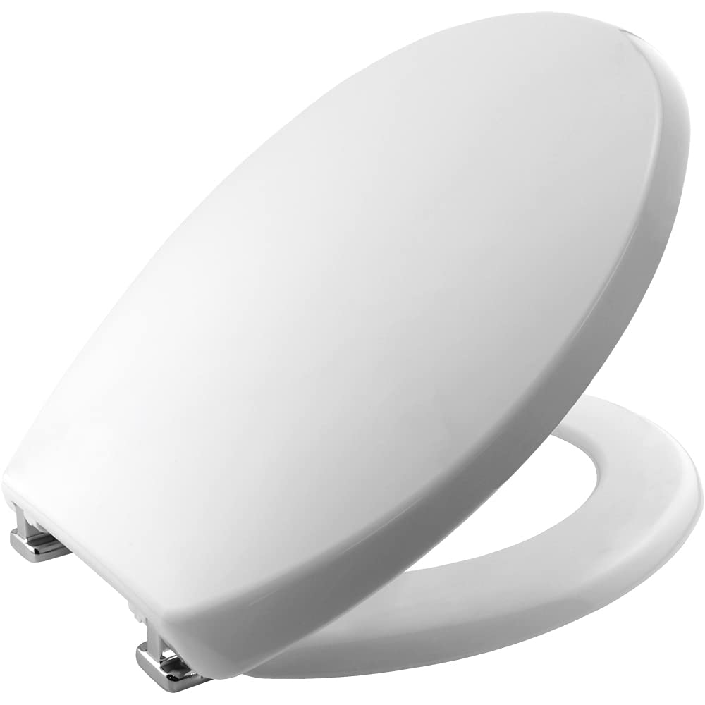 Bemis White Tecnoplast Toilet Seat With Plastic Hinge