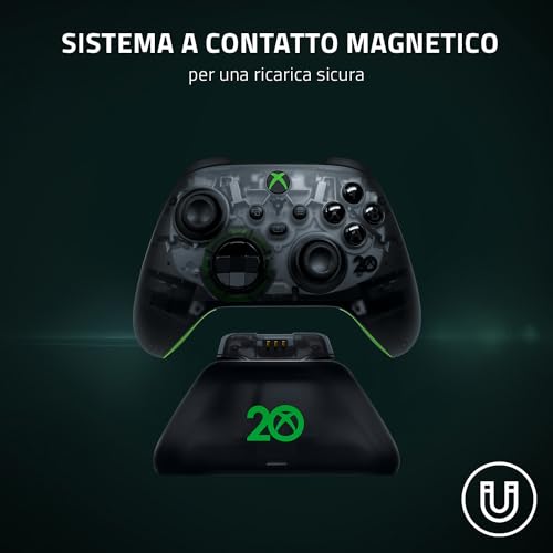 Base di Ricarica Rapida Universale per Xbox - Caricabatterie Rapido per controller Xbox (Ricarica Rapida, Compatibilità Universale, Sistema a Contatto Magnetica) 20th Anniversary Ed. - Controller - Immagine 3