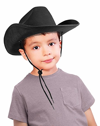 Forum Novelties Children's Black Felt Cowboy Hat with Drawstring