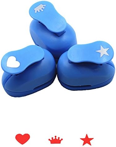 Miniatura 2 de CADY Crafts Punzones de papel de 58 pulgadas, juego de 3 piezas (corazón, corona, estrella)