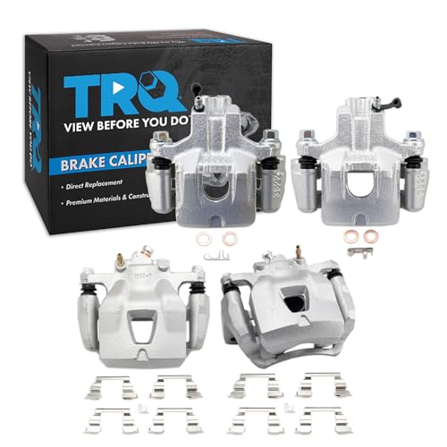 Image of TRQ Front and Rear Brake Caliper Set Zinc Coated Brackets Compatible with 2000-2004 Toyota Avalon