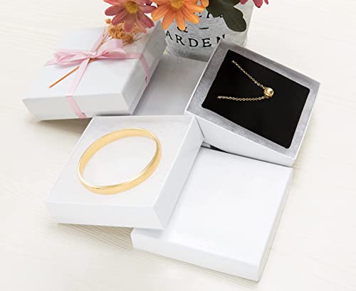 Magicool 20 Pack 3.5X3.5X1 Inch Cardboard Jewelry Boxes,Used For Necklaces,Bracelets,Earrings,Jewelry,Small Gift Packaging,Jewelry Gift Boxes With Lids And Filled With Cotton(White) #TOP3