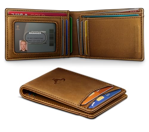 BULLIANT_AJTUS BULLIANT Men's Slim Full Grain Wallet Bill Holder-Magnetic Closure 10Cards