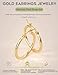 ORAZIO 4 Pairs Stainless Steel Hoop Earrings Set Cute Huggie Earrings for Women,Gold-Tone,10MM-20MM