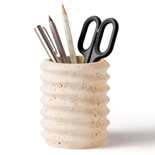 WORHE Natural Travertine Pen Holder Stand (PH90110)