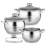 ✅【HIGH-QUALITY MATERIAL】Made of 18/0 stainless steel, this stockpot resists oxidation and does not react with food. Compatible with all stovetops, including induction. Dishwasher safe. 📏【BUILT-IN MEASURING SCALE】An internal scale allows for easy liqu...