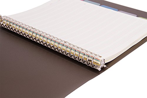 Wirebound Notebook B5 26 Ring Binder Spiral Bound Handwriting Workbook Waterproof Pp Cover Diary Notebinder 120 Pages Journal With 5 Colored Divider Taps, 4-Line Paper, 8.5" X 10.8" #TOP3