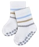 Hausschuhe mit Streifen aus weichem Material mit Vollplüsch; kurz, mit Frottee und für Neugeborene, Frühchen und Säuglinge gut geeignet; 1 Paar Socken von FALKE