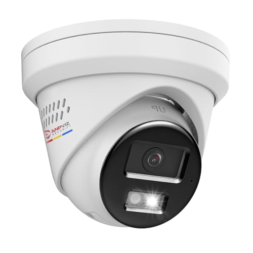 Anpviz 5MP Wired PoE IP Camera, Active Deterrence IP Security Camera Outdoor, Full Metal, Two Way Audio, Smart Color Nig - Detailed View