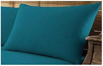 Flannel Housewife Pillowcases, Brushed Cotton Standard Pillow Cover, Thermal Plain Pillow Cases 2 Pack, Black, 50X75