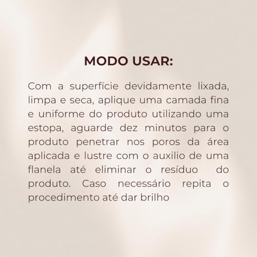 Lustrador Cera Para Madeira Belli Wood 400g - Com Cera de Abelha e Carnaúba - Móveis, Madeiras de De