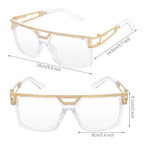 SUMERSHA Vintage 80 90s Sunglasses Vintage Rapper Hip Hop Glasses for Men Women Retro Hippie Costume Accessory2