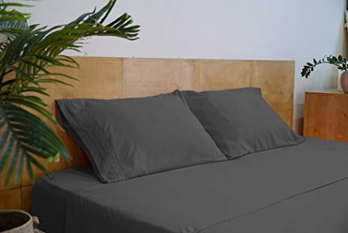 Mezzati Luxury Bed Sheet Set - Soft and Comfortable 1800 Prestige Collection - Brushed Microfiber Bedding (Gray, Twin XL Size) - Thumbnail 4