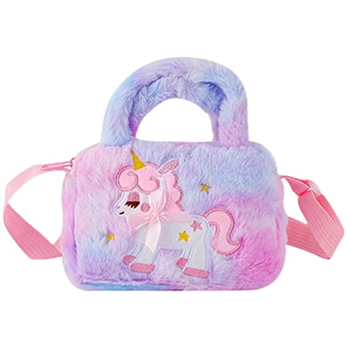 Sac licorne peluche fille violet pour ranger ses petits trésors