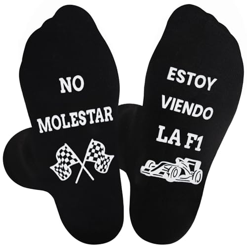 Leikedun Calcetines Divertidos de Fórmula 1 - No Molestar, Estoy Viendo la F1, Calcetines Antideslizantes Regalo Original para Día del Padre, Navidad y Cumpleaños