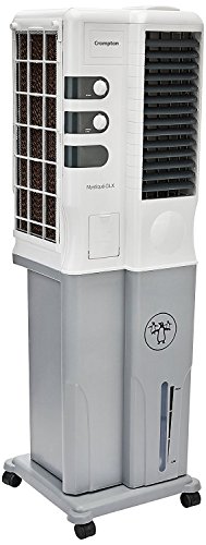 Image of Crompton Plastic Mystique DLX 34 Ltrs Tower Air Cooler (White and Grey), Standard (ACGC-TAC341)