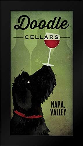 Doodle Wine II Black Dog Framed Art Print by Fowler, Ryan