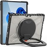 【Béquille polyvalente avec conception de poignée à 360 °】：Compatible avec l'étui Microsoft Surface Pro 8 13 pouces avec une poignée multifonction qui pivote également à 360 ° et se plie à 180 ° for vous offrir plusieurs angles entre 30 et 80 degrés d'orientation horizontale ou verticale. Compatible avec une visualisation, une saisie ou un dessin faciles.