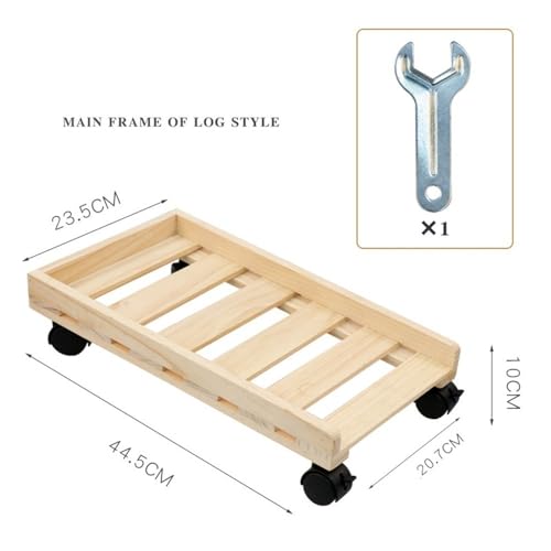 Soporte de CPU móvil de madera con ruedas, base para torre con disipación de calor y ruedas giratorias Natural miniatura 2