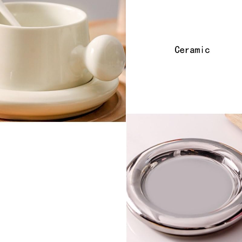 Ceramic Italian Latte Art Cup Afternoon Tea Plate Coffee Set(Style2)