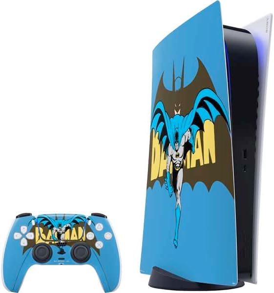 Skinit Decal Gaming Skin Compatible with PS5 Digital Edition Bundle - Officially Licensed DC Comics Batman Vintage Pose Collage Art Design