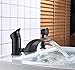 Rozin Black Single Handle Bathtub Waterfall Mixer Faucet with Handheld Shower Head