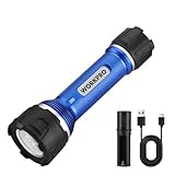 WORKPRO Flashlight Rechargeable, High Lumens Aluminum IPX7 Waterproof Flash Light, 3 Mode Battery Powered & USB C Handheld Compact Flashlight for Home, Camping, Hiking, Emergency