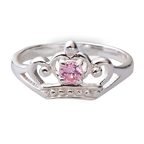 Anillo Disney de plata de ley para niñas con acabado de joyería fina auténtica
